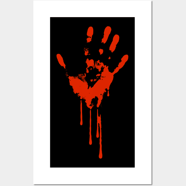 Bloody Hand Zombie Horror Blood Halloween Costume Wall Art by maelotti22925